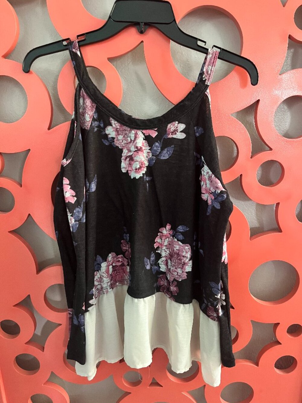About a Girl Floral Cold Shoulder Tunic Top – Size M